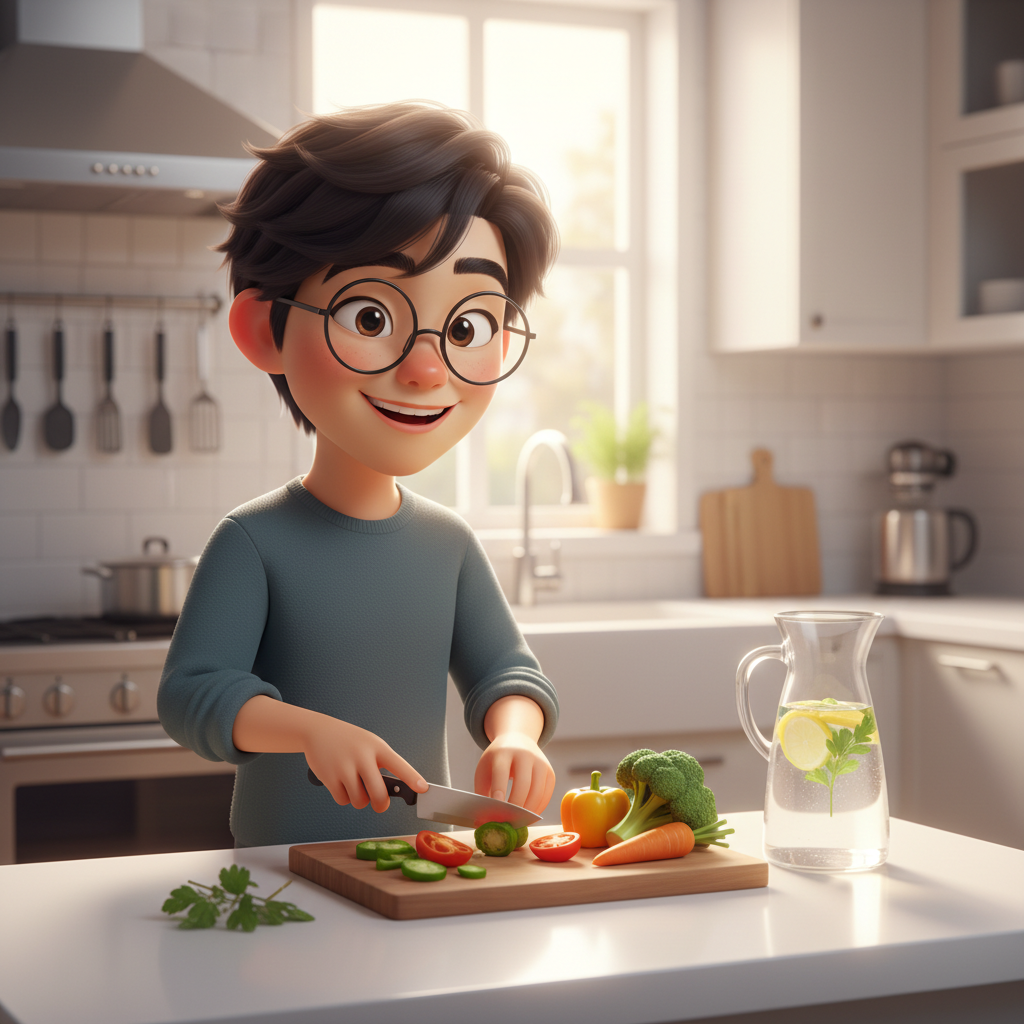 요요 없는 다이어트를 위해 건강한 습관을 시작하는 희망찬 모습